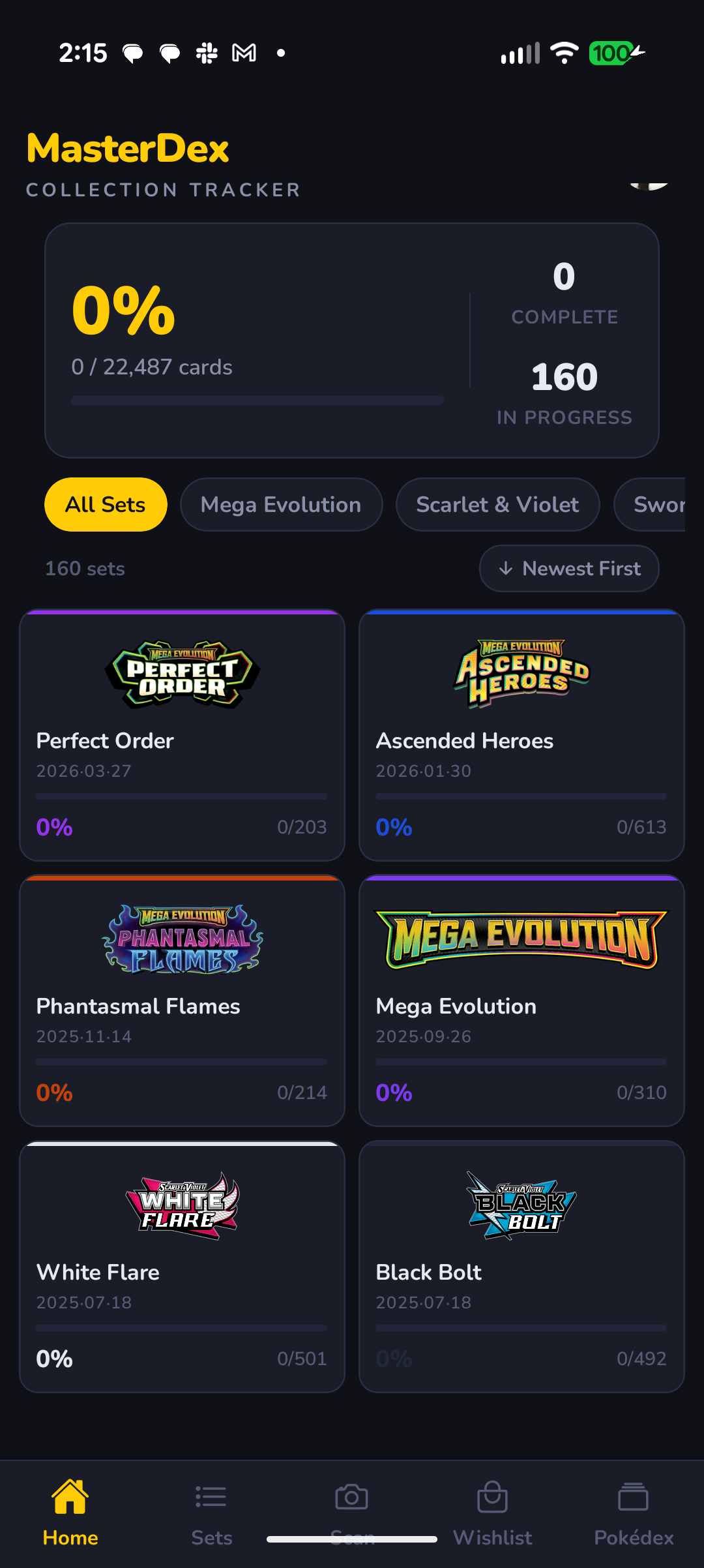 MasterDex home dashboard on iPhone