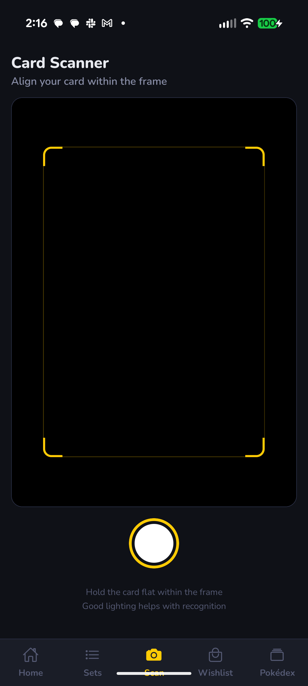 MasterDex card scanner on iPhone